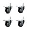 Service Caster 3 Inch Black Polyurethane Swivel 58 Inch Threaded Stem Caster Set with Total Lock Brake SCC-TSTTL20S314-PPUB-BLK-58212-4 - alternate 1